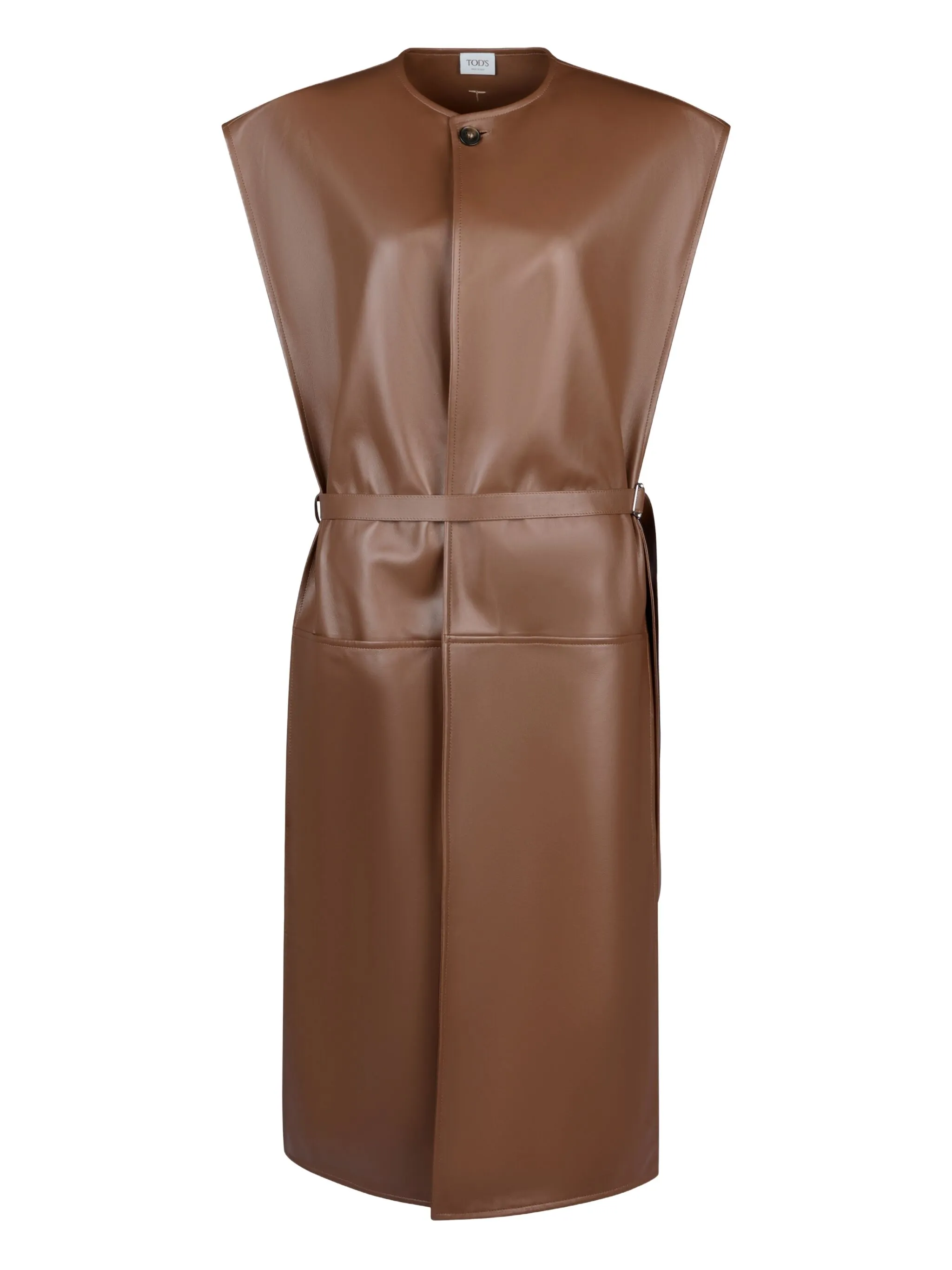 

Кожаное платье миди Tod'S, коричневый