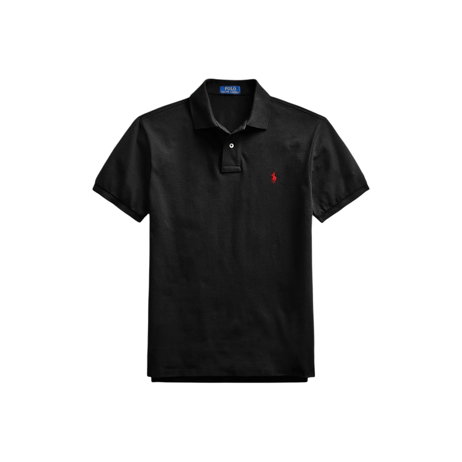 Поло с коротким рукавом и вышитым логотипом, силуэт slim fit Polo Ralph Lauren, черный