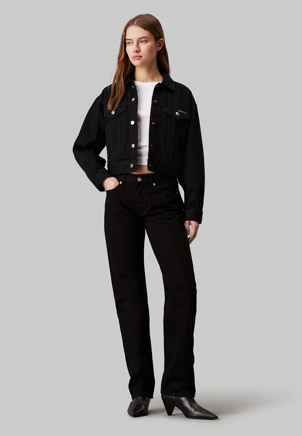 

Джинсы прямого кроя Calvin Klein Jeans, черный деним