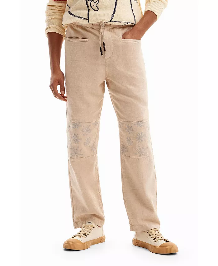 

Мужские брюки с цветочными деталями Desigual, белый