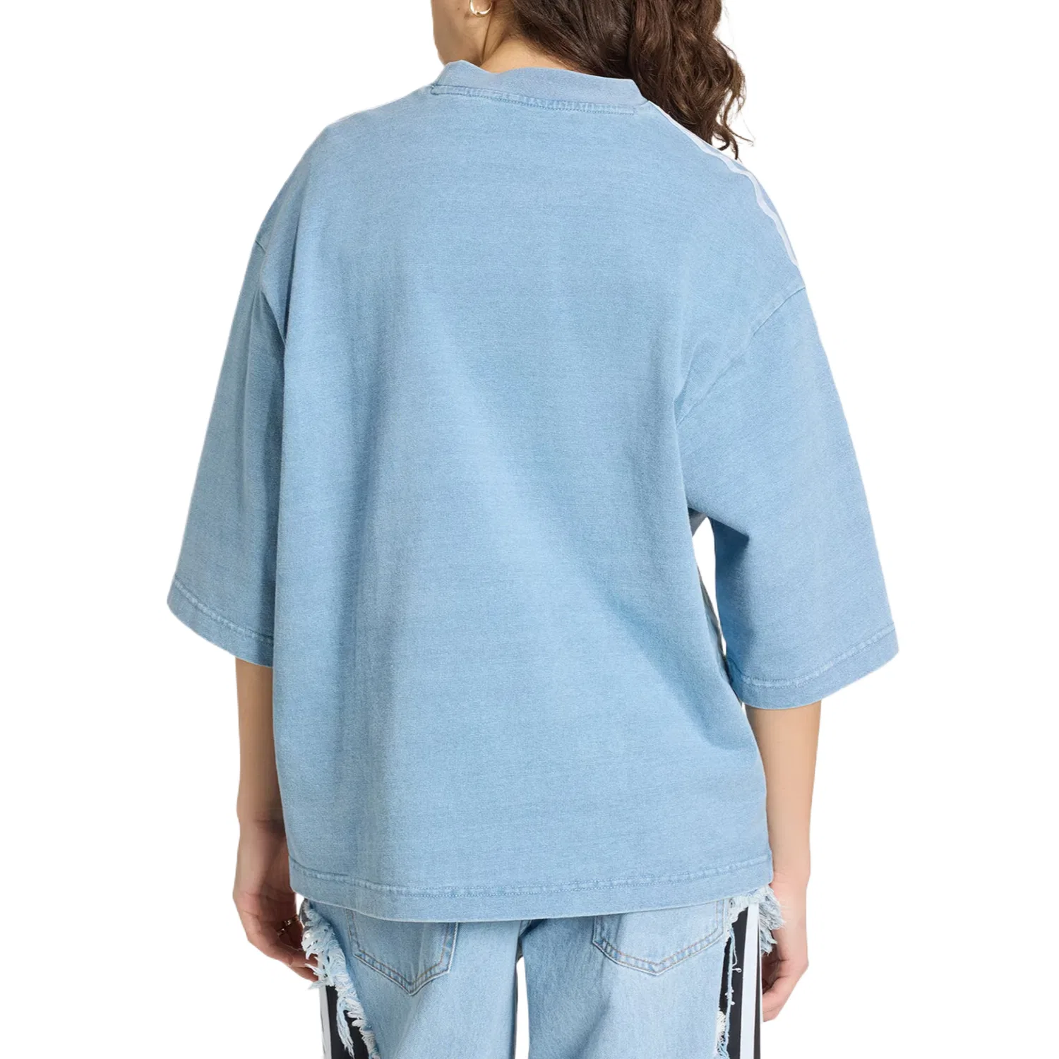 Футболка женская ADILENIUM Drop Shoulder Sleeve Adidas Originals, Light Blue — фото 4