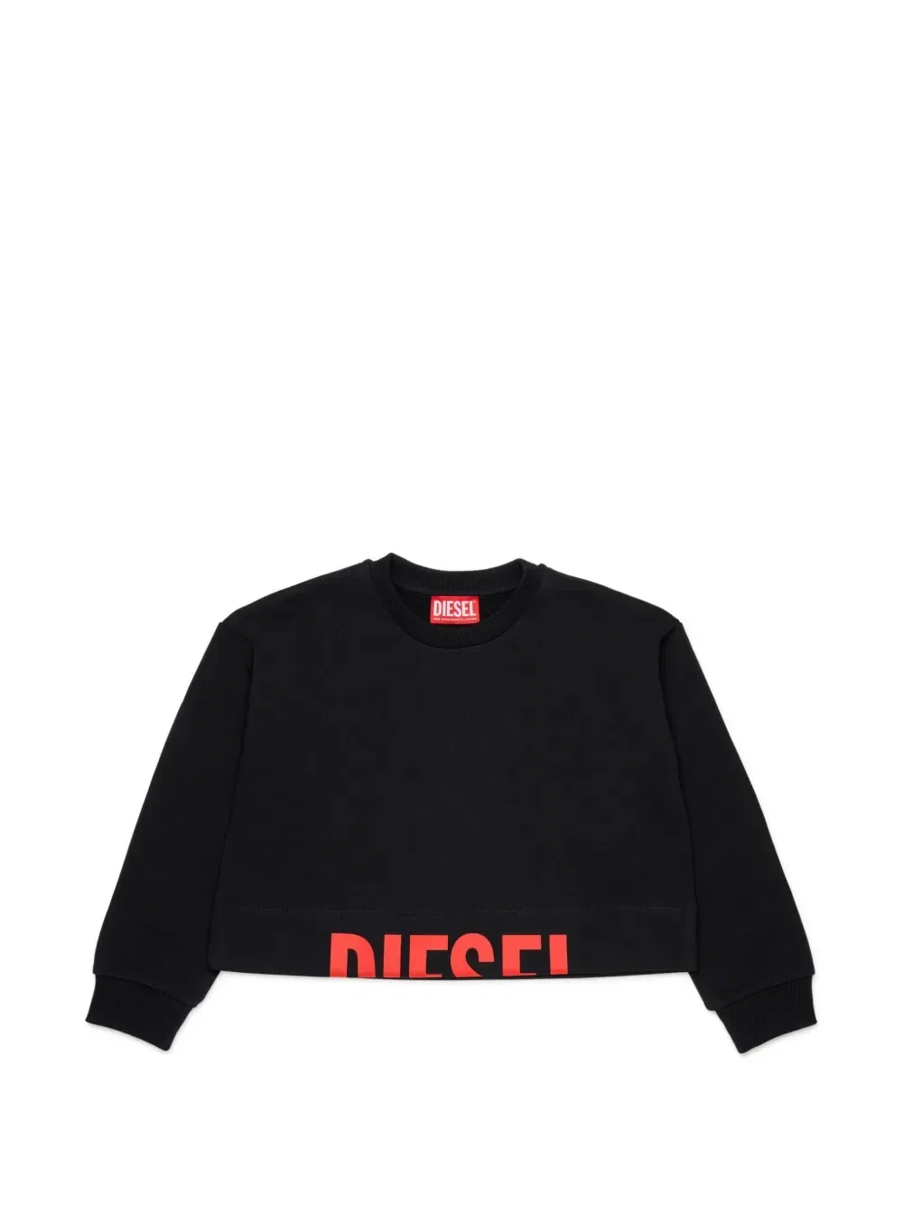 Укороченный Свитшот с логотипом Diesel Kids, черный
