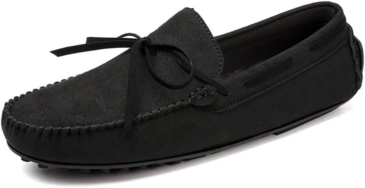 

Мужские лоферы с круглым носом, замша Vamp Boat Boat Shoes Driving Locasters Sayfur, черный