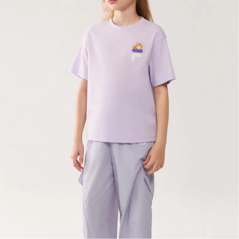 Футболка с круглым вырезом Moderate FILA KIDS, Stunning Purple-PU — фото 4