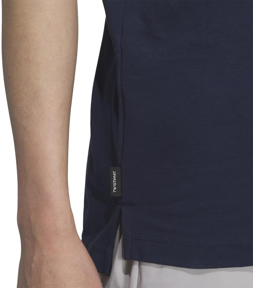 Поло Adidas Golf adizero Twist Knit с коротким рукавом и застежкой-молнией, темно-синий — фото 4
