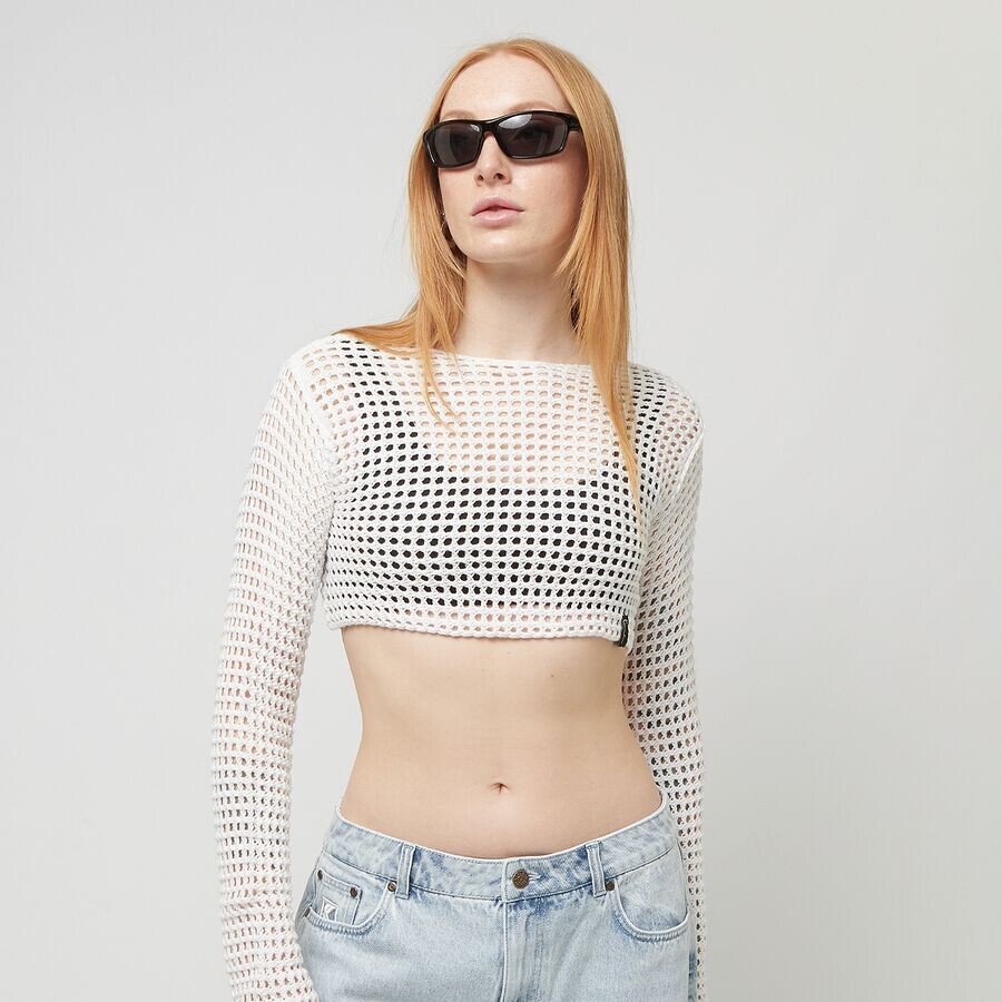 

Лонгслив Retro Crochet Crop Longsleeve Karl Kani, цвет white
