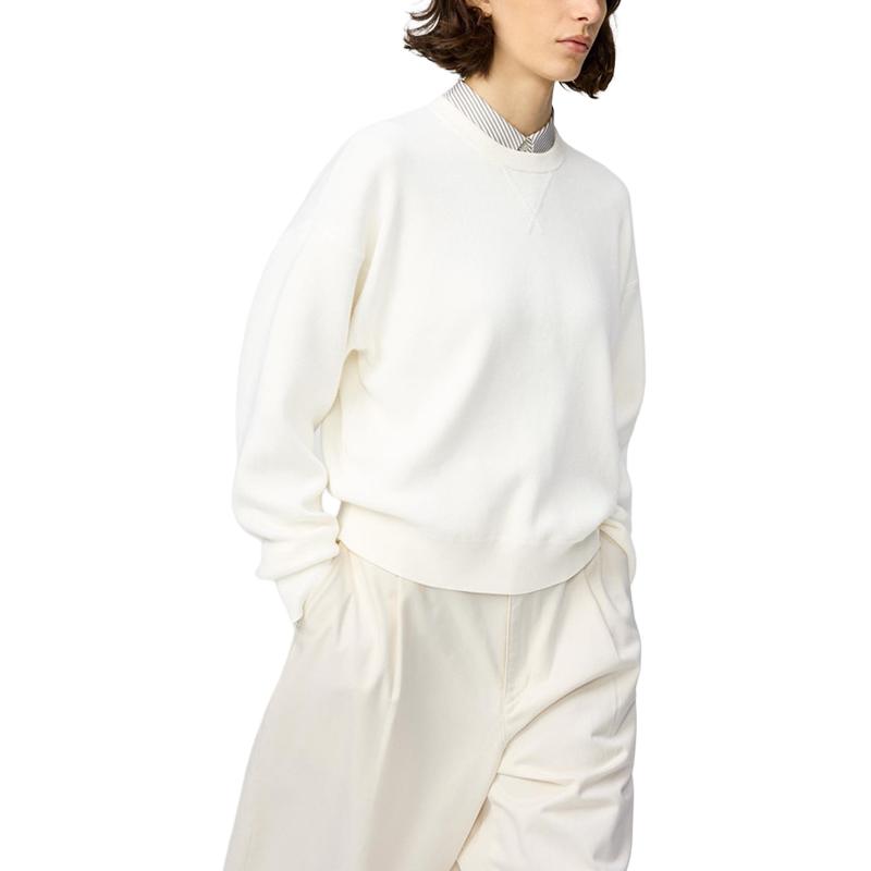 UNIQLO Трикотажный свитер Women's Ivory с круглым вырезом