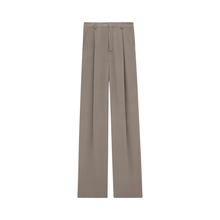 

Брюки Saint Laurent High Waist Straight Leg Trousers 'Taupe', загар