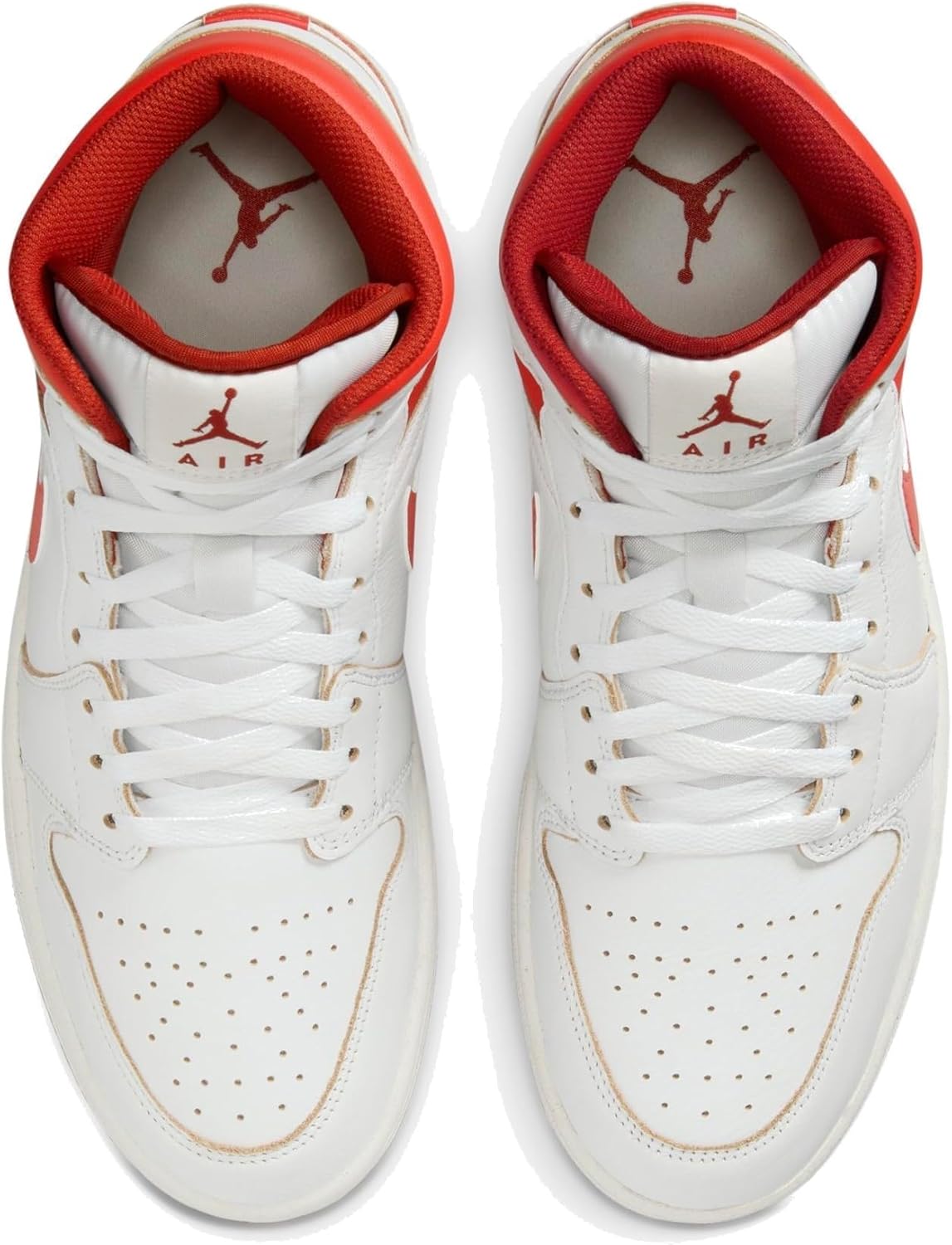 Мужские кроссовки Nike Air Jordan 1 Mid SE, белый/красный — фото 4