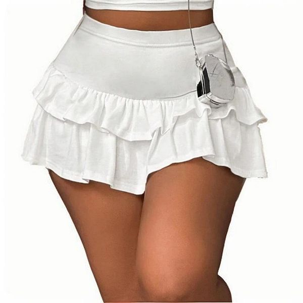 

Юбка-мини с ярусными рюшами и плиссировкой y2k Yesfashion, White