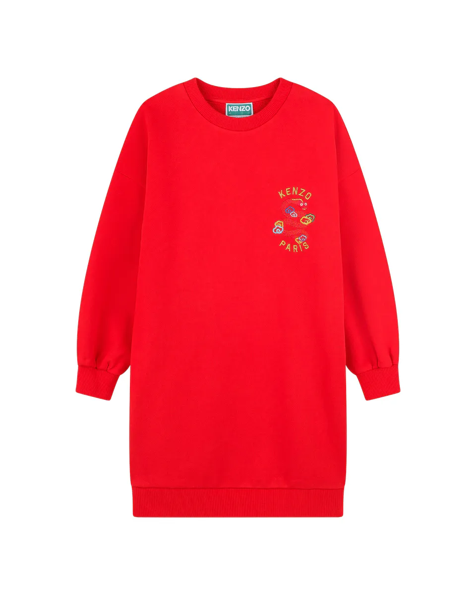 

Платье полярной девочки с вышивкой на спине Kenzo Kids, красный