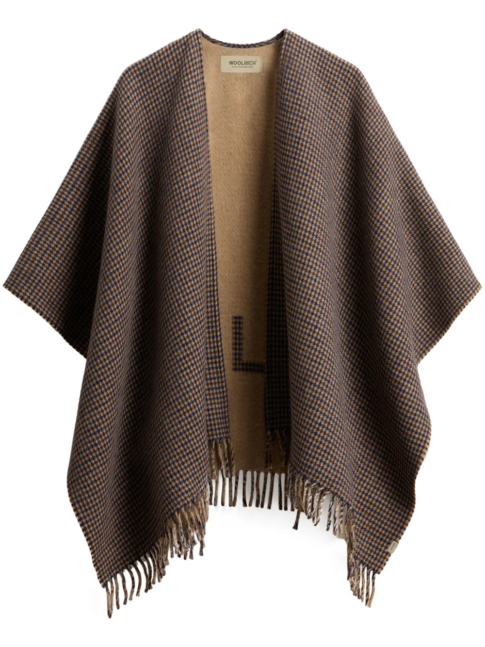 

Кейп из смесовой шерсти в клетку WOOLRICH, нейтральный