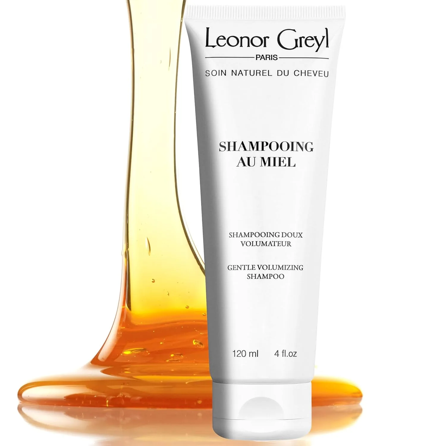 Шампунь для объема Leonor Greyl Gentle Volumizing Honey с медом, 96% натуральных ингредиентов, экстрактами лавандового меда и французской розы, 118 мл
