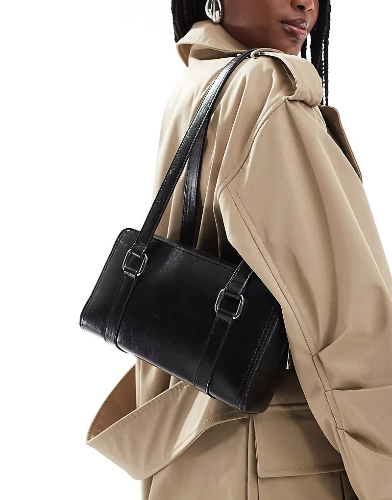 

Сумка через плечо ASOS DESIGN квадратной формы черного цвета