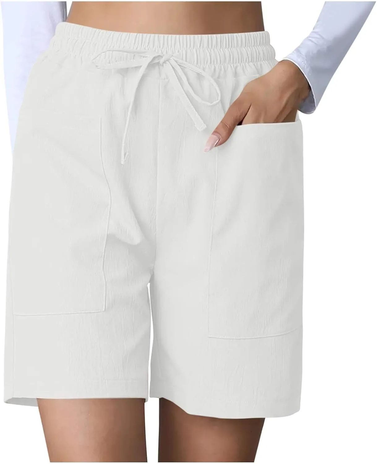 

Женские шорты без складок летние casual с эластичной талией