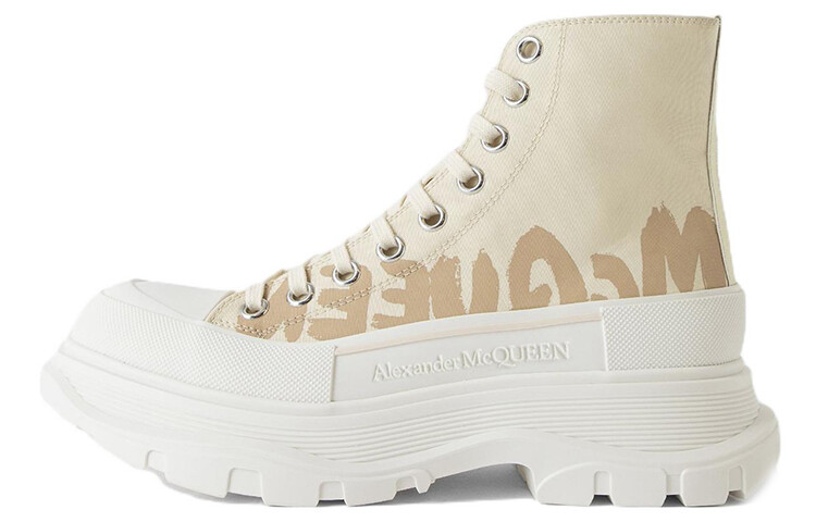 Кроссовки Tread Slick High Top бежевые женские Alexander Mcqueen
