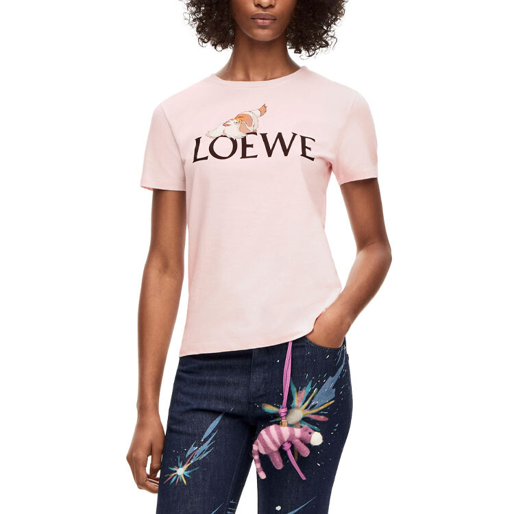 Футболка женская Loewe x Howl's Moving Castle, розовый — фото 3