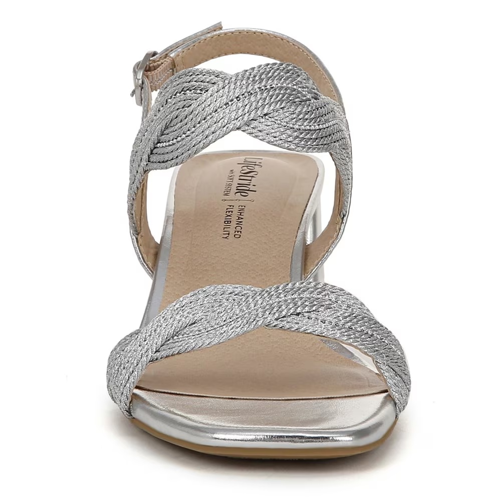 Туфли-босоножки на каблуке с ремешком Charnelle Lifestride, silver faux leather — фото 3