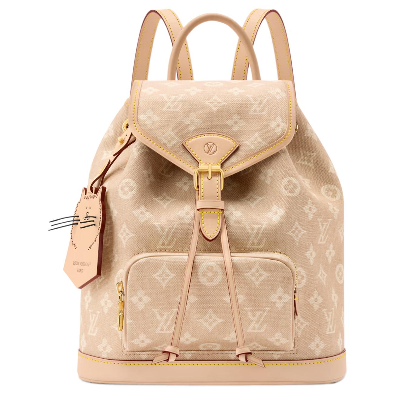 

LOUIS VUITTON Сумка рюкзак Grace Coddington Montsouris Catogram с котёнком малая женская бежевая