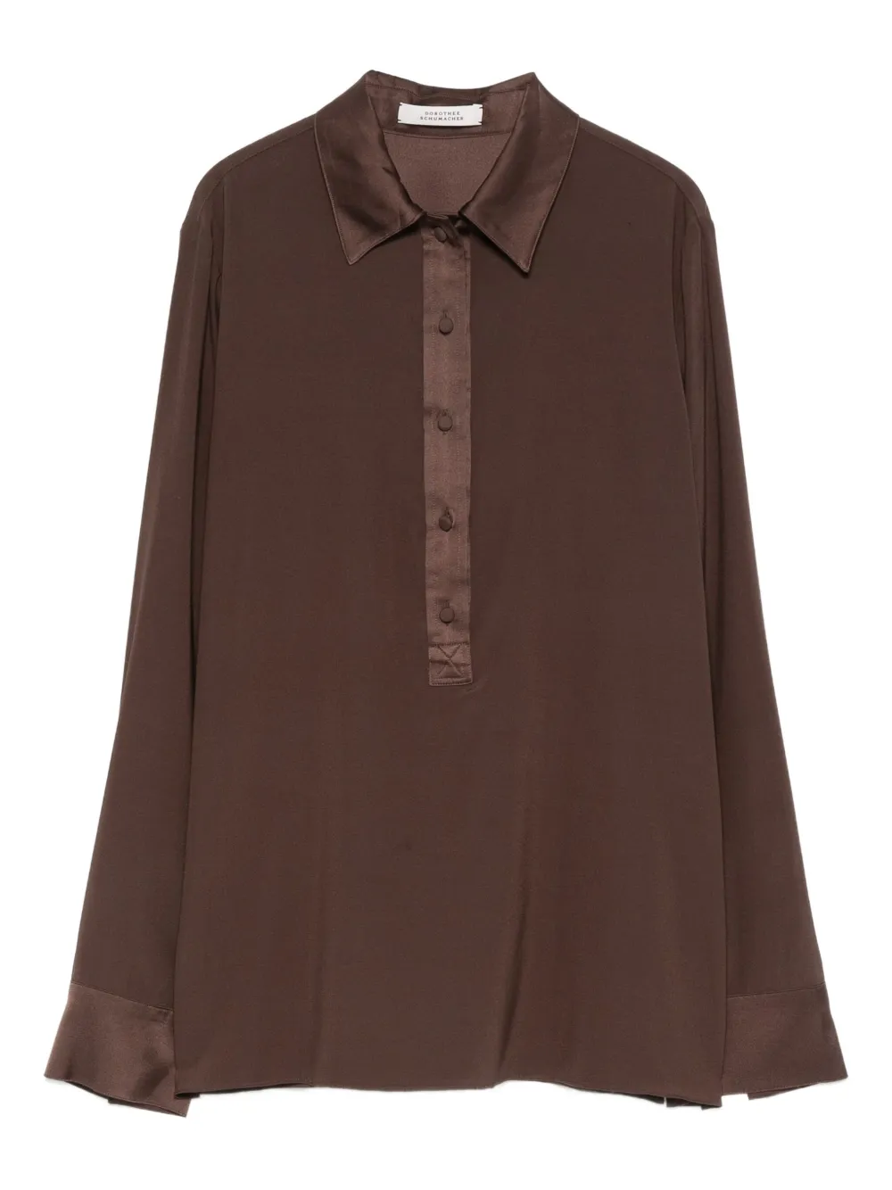 

Шелковая блузка с кружевным воротником Dorothee Schumacher, коричневый