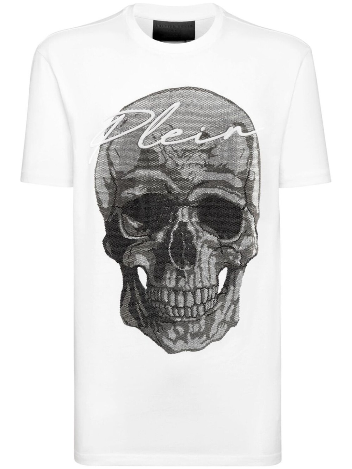 

Philipp Plein футболка с кристаллами и декором Skull, белый