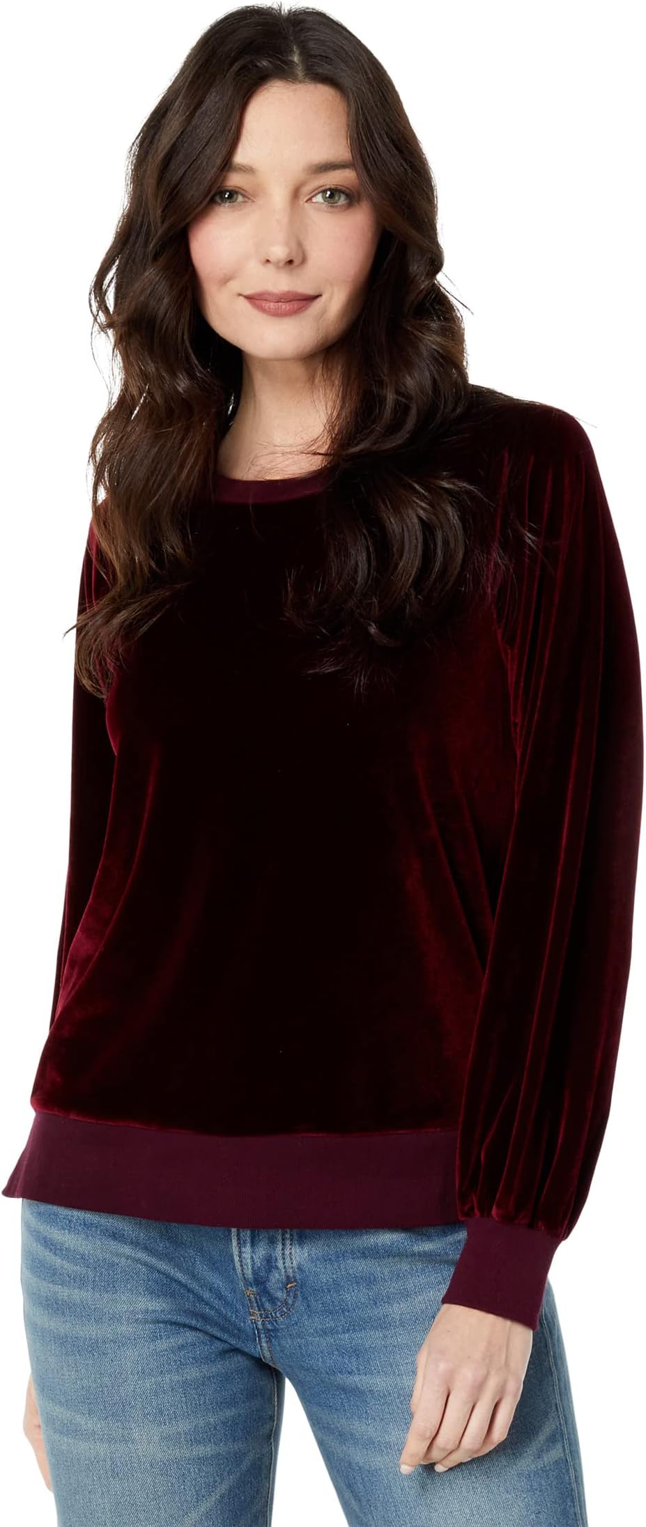 

Толстовка Mod-o-doc Stretch Velvet Long Sleeve Crew Neck Sweatshirt, цвет Wild Berry
