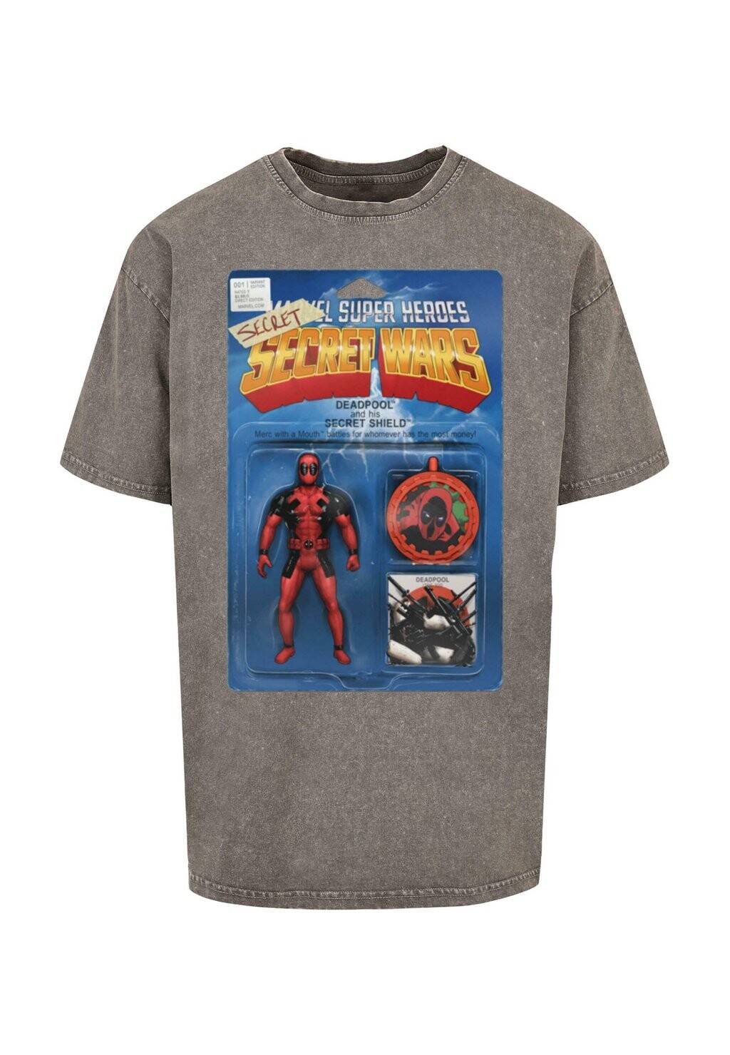 

Футболка с принтом DEADPOOL SECRET WARS ACTION FIGURE ABSOLUTE CULT, темно-серый
