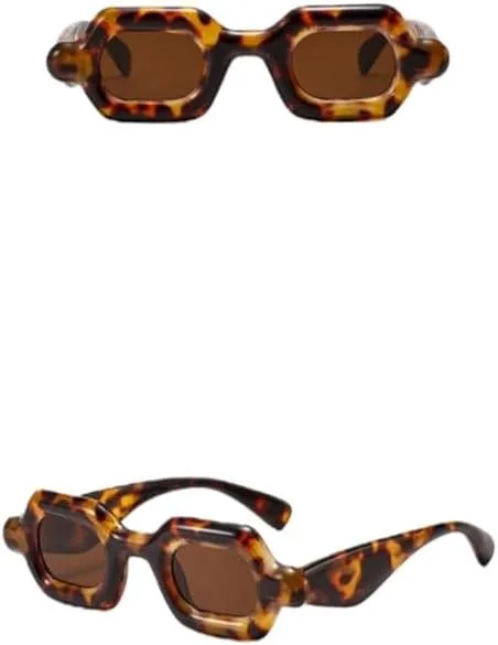 

Ретро-солнцезащитные очки конфетных цветов, маленькие квадратные, женские, модные, с широкими дужками, мужские, в стиле панк, градиентные, UV400 SKFGNX, Leopard Tea