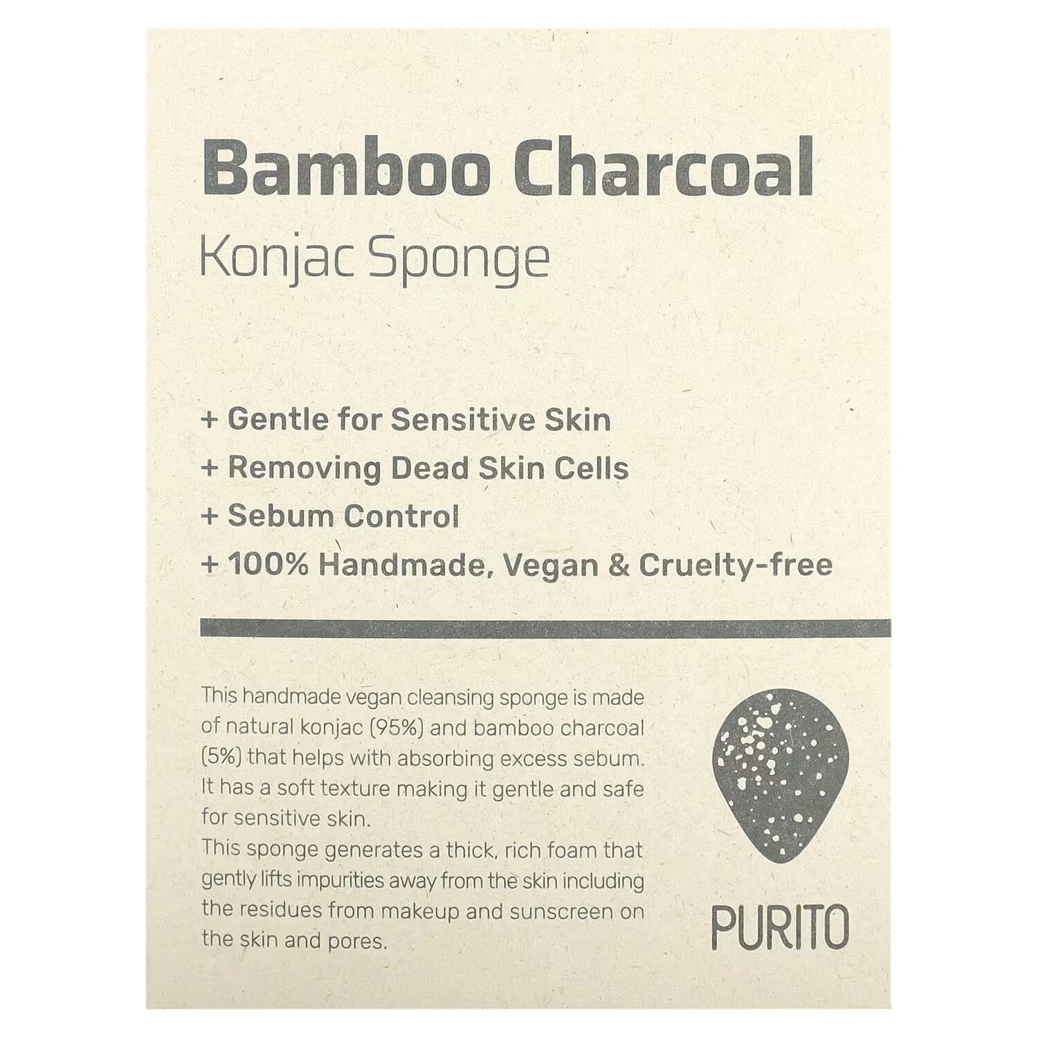 

Губка Purito Bamboo Charcoal Konjac
