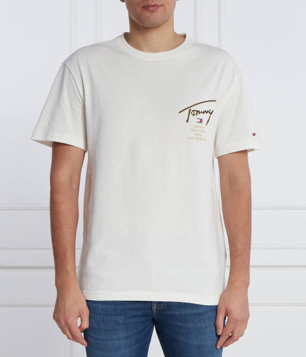 

Футболка с золотой подписью на спине Regular fit Tommy Jeans, бежевый