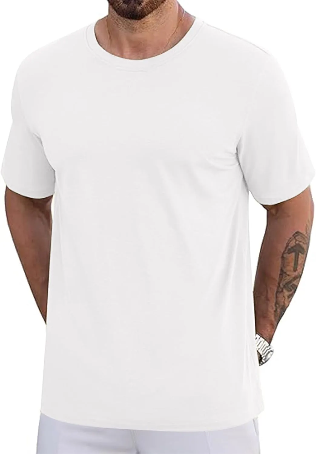 Мужская футболка Soft Cotton Crew Neck, Slim Fit, S-5XL — фото 2