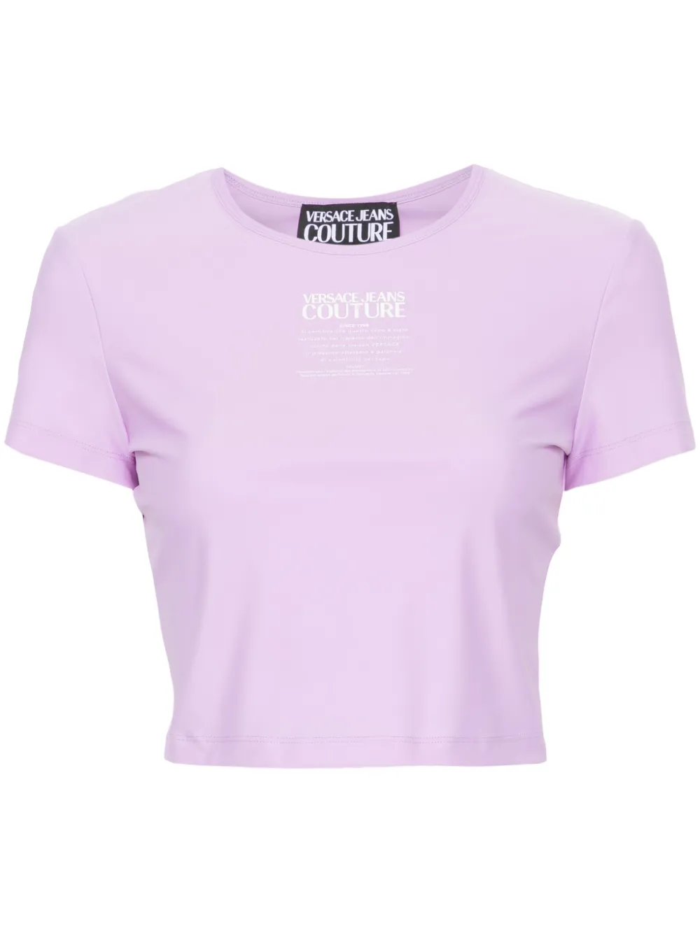 

Укороченная футболка с логотипом Versace Jeans Couture, фиолетовый