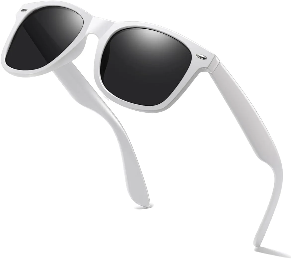 

Ретро-очки Rewind Classic с поляризованными линзами для мужчин и женщин, солнцезащитные очки для вождения, квадратная оправа в стиле 80-х aisswzber, White