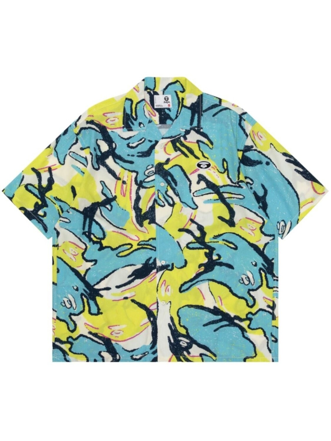 

Рубашка с короткими рукавами и графическим принтом AAPE BY *A BATHING APE, синий