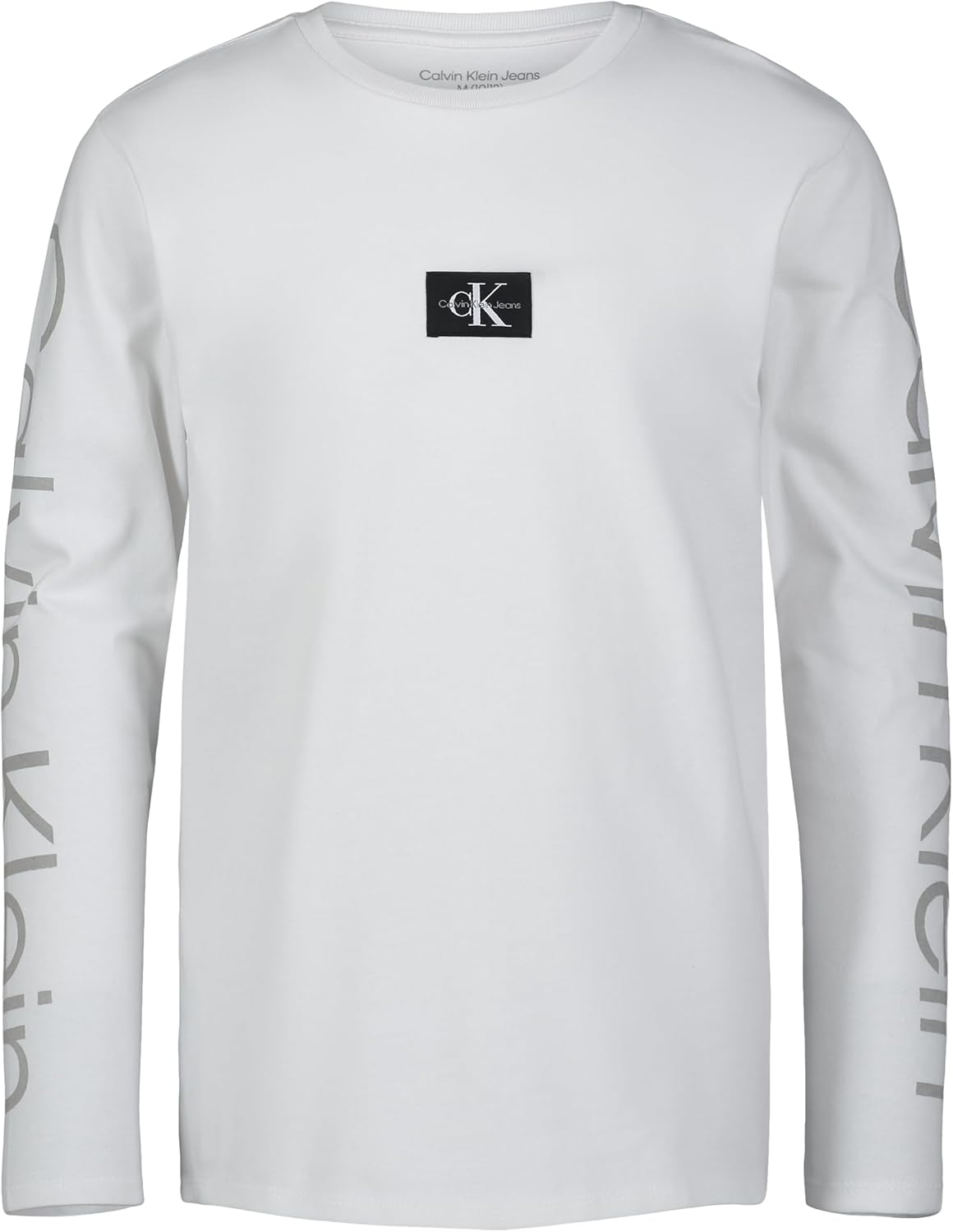 

Футболка Calvin Klein Boys с длинным рукавом и круглым вырезом, мягкая, удобная, свободного кроя, Ck Sleeve Print White, Белый, Футболка Calvin Klein Boys с длинным рукавом и круглым вырезом, мягкая, удобная, свободного кроя, Ck Sleeve Print White