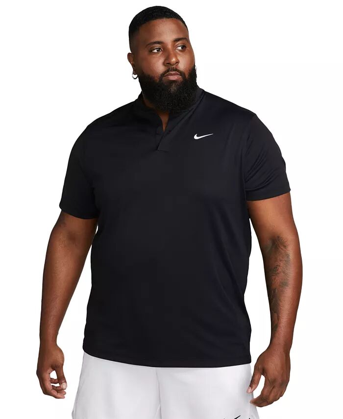 

Мужская теннисная рубашка-поло Dri-FIT с коротким рукавом Nike, черный