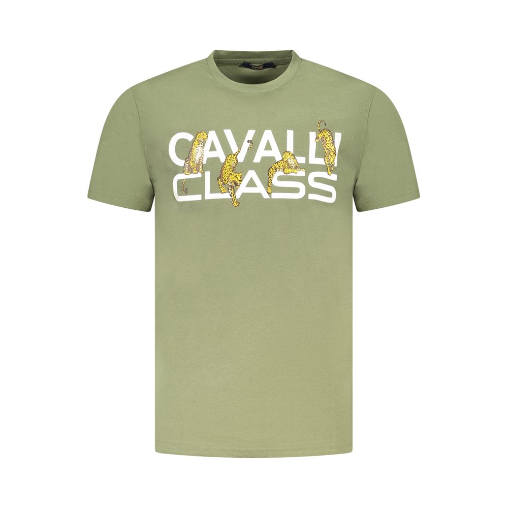 

Зеленая хлопковая мужская футболка Cavalli Class