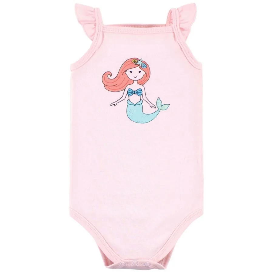 Хлопковые боди без рукавов Hudson Baby, Coral Mint Mermaid — фото 3