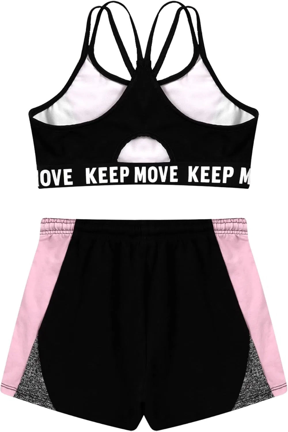 Детский спортивный костюм с принтом Loloda, топ и шорты, Light_pink — фото 4