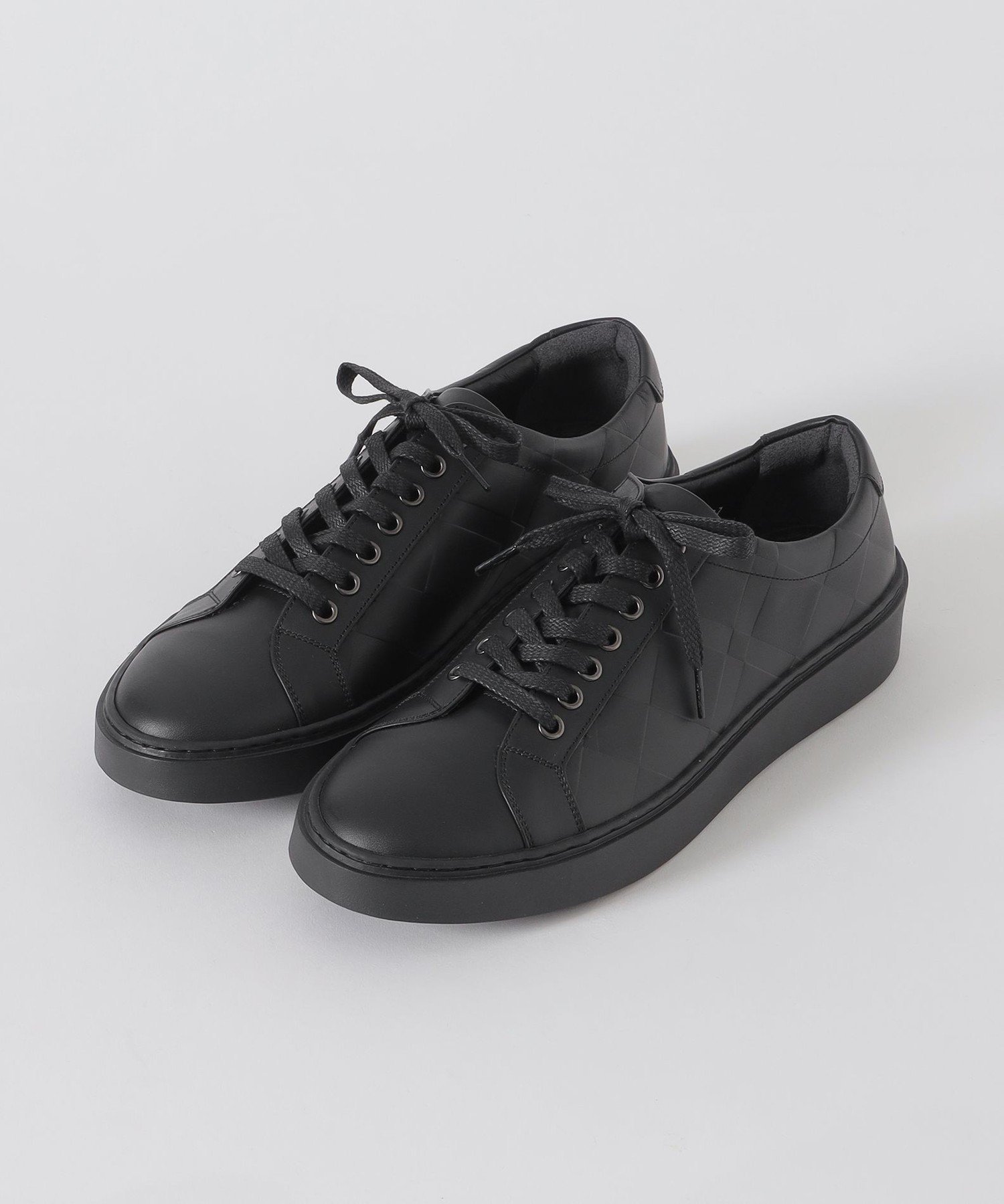 Кожаные кроссовки с тисненым клетчатым узором «Крестбридж» BLACK LABEL CRESTBRIDGE, Black