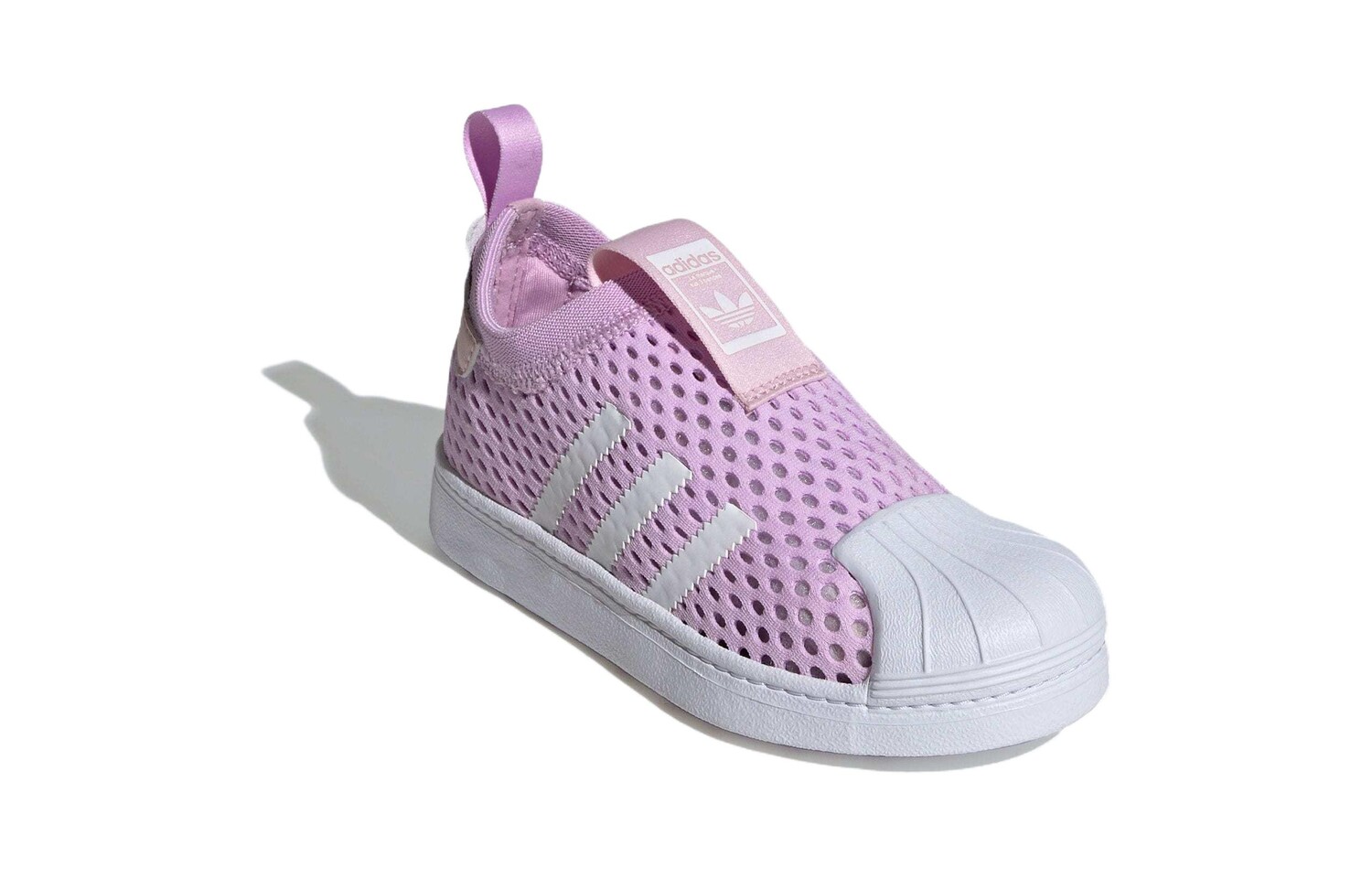 Детские кроссовки для скейтбординга adidas originals Superstar Series PS, Pray for light lavender/white/clear powder — фото 3