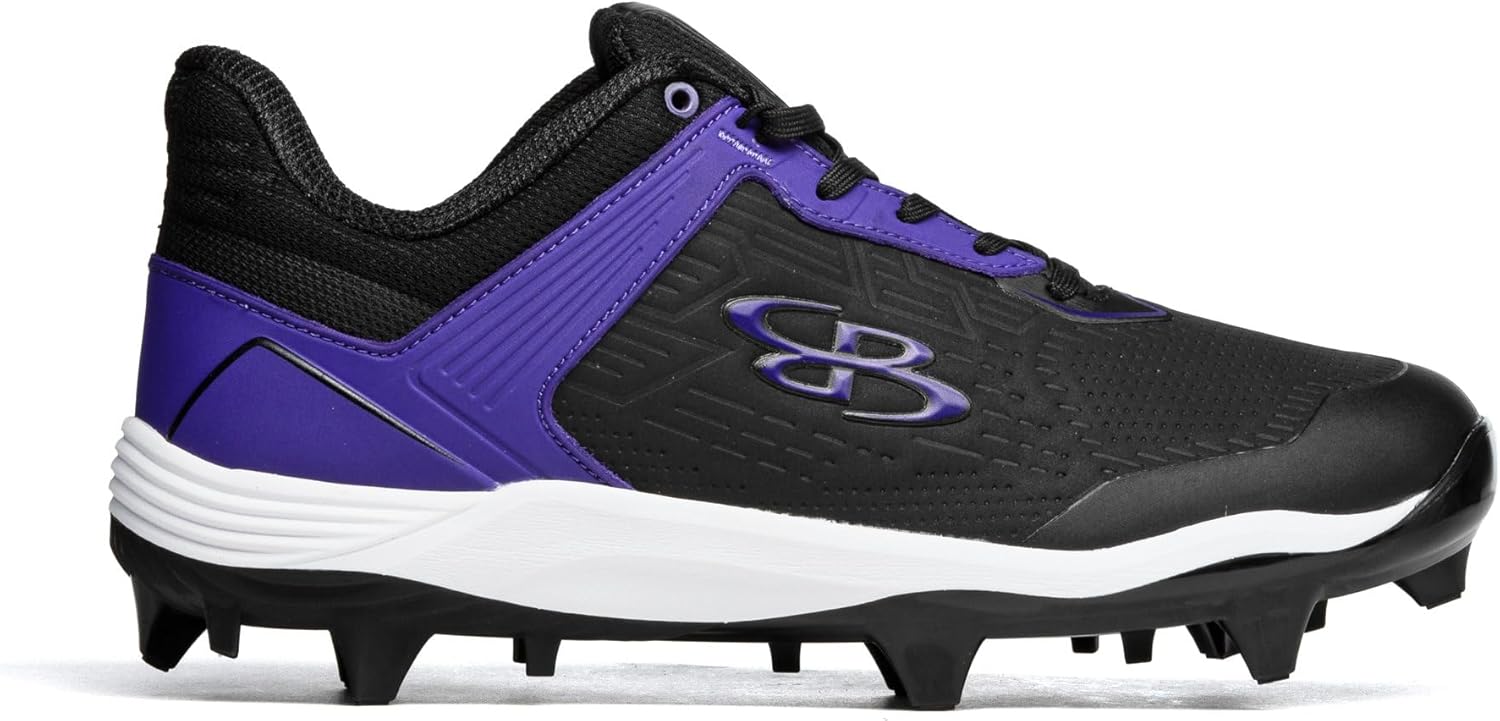 Бутсы Boombah Viper Pro для мужчин с формованной подошвой - несколько вариантов цвета - разные размеры, черный/фиолетовый — фото 3