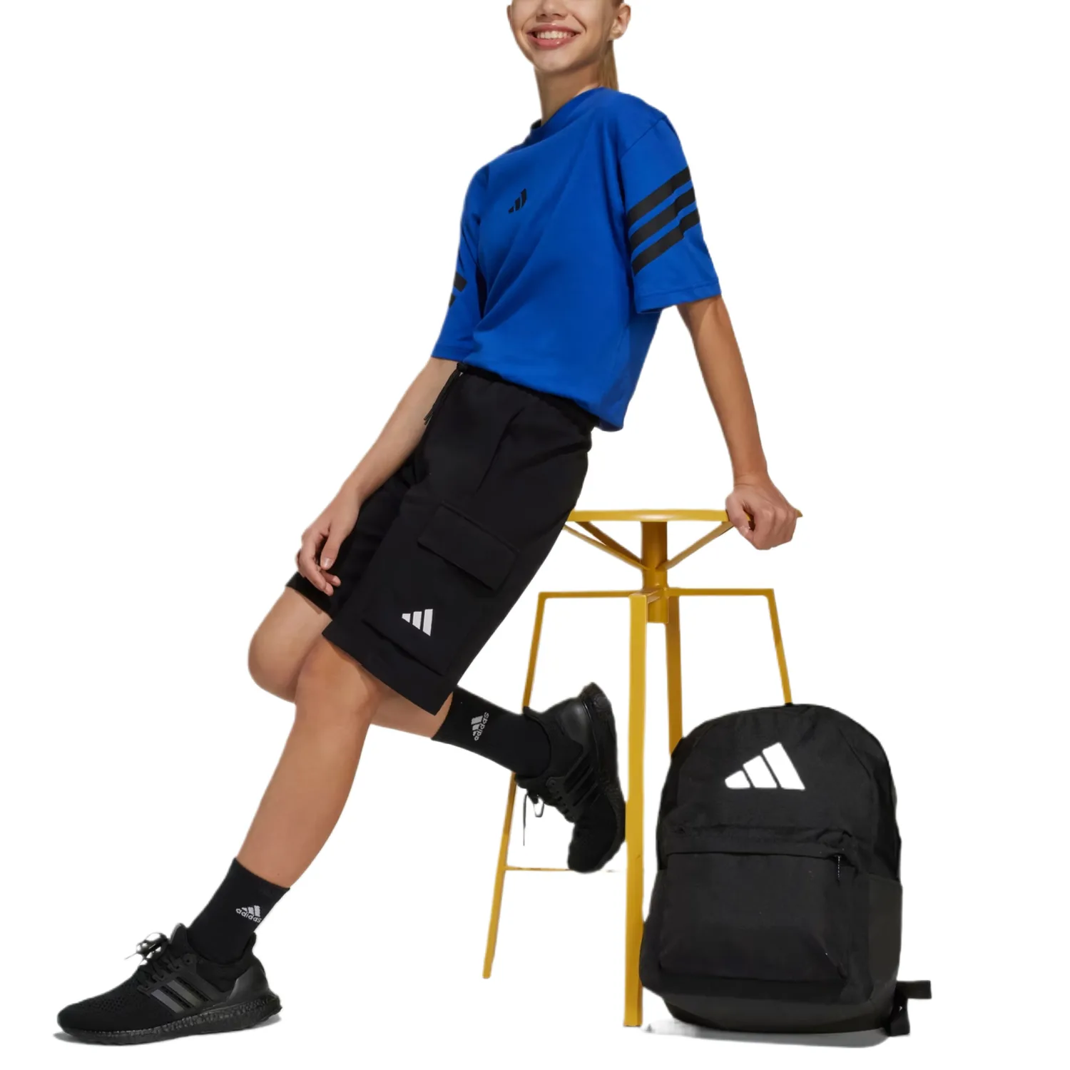 Короткие шорты Grade School Moderate Adidas, черный — фото 4