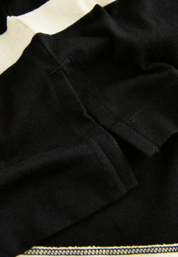 Футболка с круглым вырезом и длинными рукавами стандартного кроя. Next, Black Ecru Stripe — фото 3