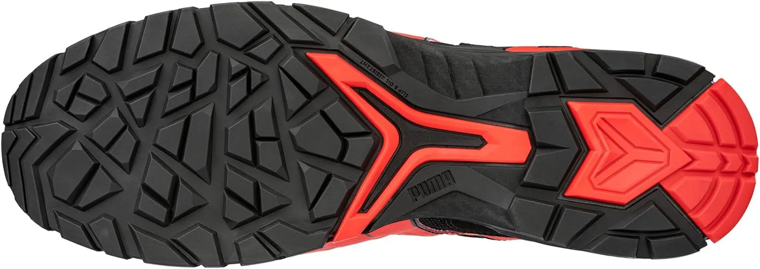 Мужские защитные ботинки PUMA Madrid MID S1PL с защитным носком и противоскользящим покрытием, черный/красный — фото 4