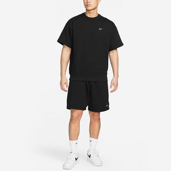 Футболка Nike Solo Swoosh Short Sleeve French Terry Top 'Black', черный — фото 3