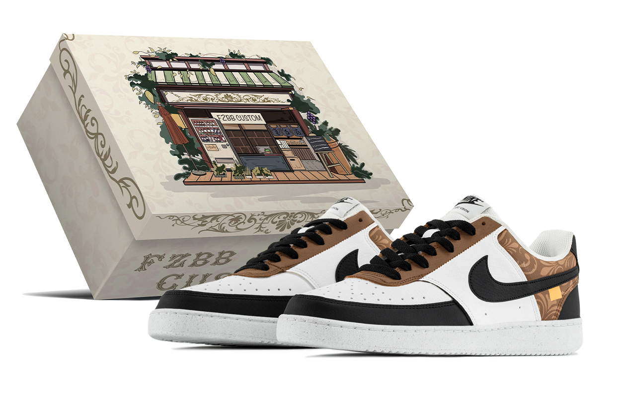 

Nike Court Vision 1 Vintage Box, Baroque Cushioning низкие скейтборд кроссовки мужские Black Brown