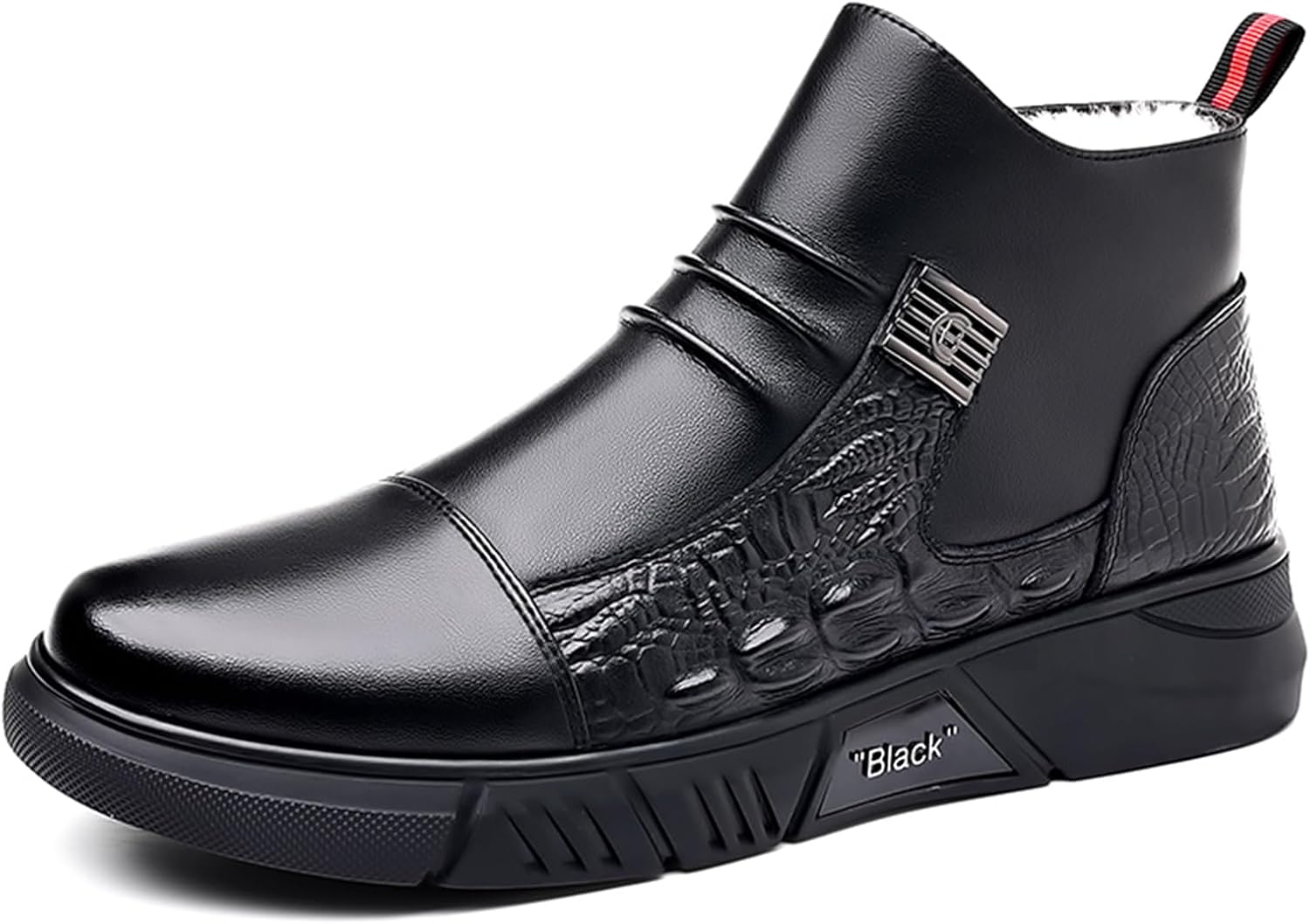 

Мужские классические ретро черные ботинки челси с боковой молнией, модель оксфорды и чукка для мужчин Abborora