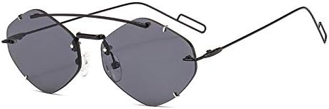 

Женские солнцезащитные очки без оправы Polygon, модные солнцезащитные очки с градиентным переходом, женские очки-«конфетки», защита от ультрафиолета UV400 MTZJH, C1 Black-black