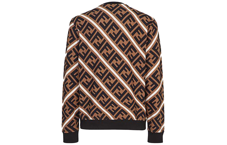 Худи Men's FENDI Logo Cotton Colorblock Sports Brown, коричневый — фото 2